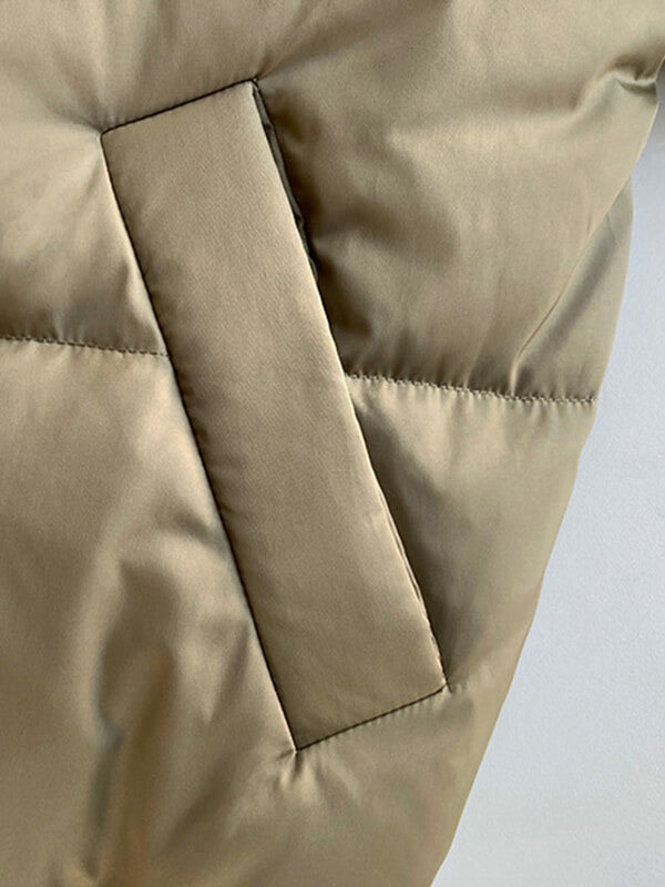 Airchics manteau doudoune avec poches coulisse taille col montant femme mode