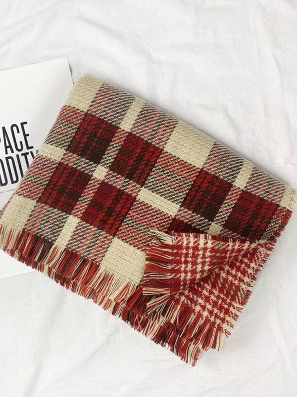 Airchics écharpe carreaux femme mode rouge noël