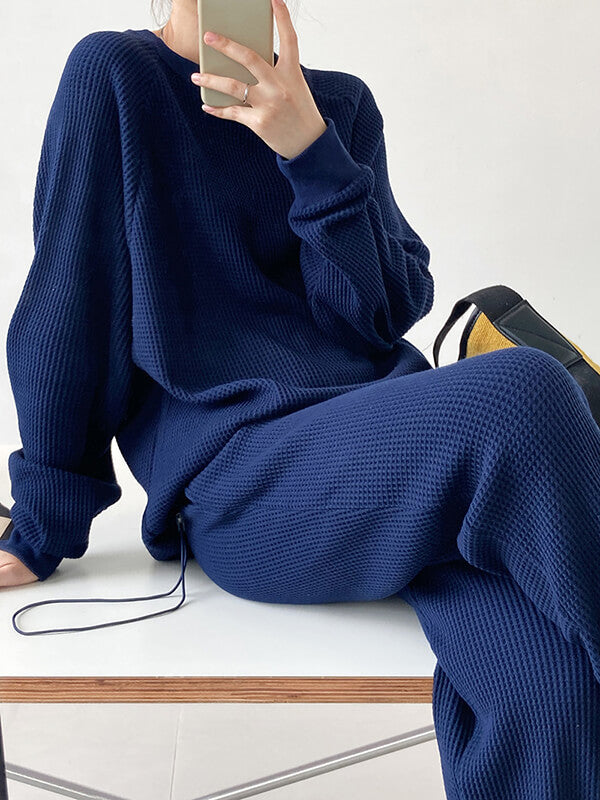 Airchics ensemble avec poches col rond femme décontracté