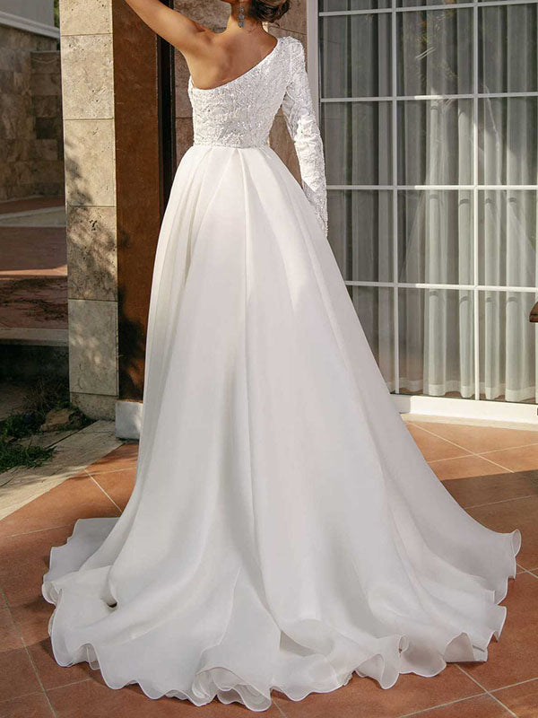 Airchics Robe De Mariée Asymétrique À Épaules Dénudées