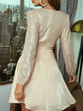 Airchics Robe Courte Croisée Croisée En V Profond À Sequins
