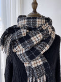 Airchics écharpe carreaux avec frange femme vintage hiver