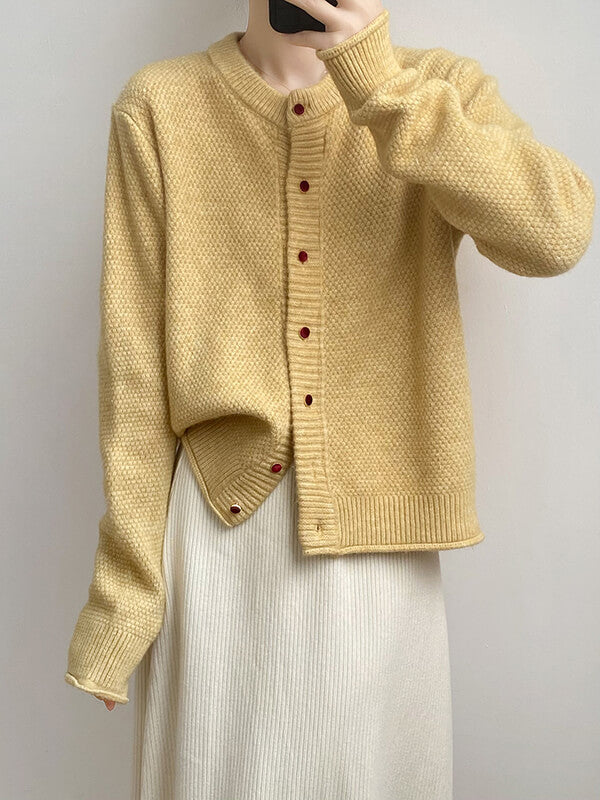 Airchics cardigans boutonnage col rond femme mode