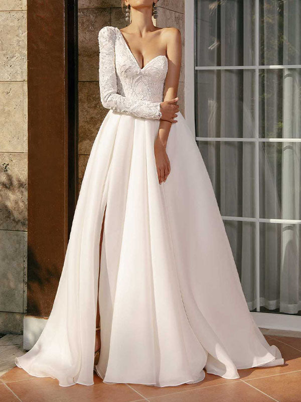Airchics Robe De Mariée Asymétrique À Épaules Dénudées
