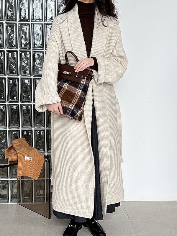 Airchics cardigans longue avec ceinture femme décontracté