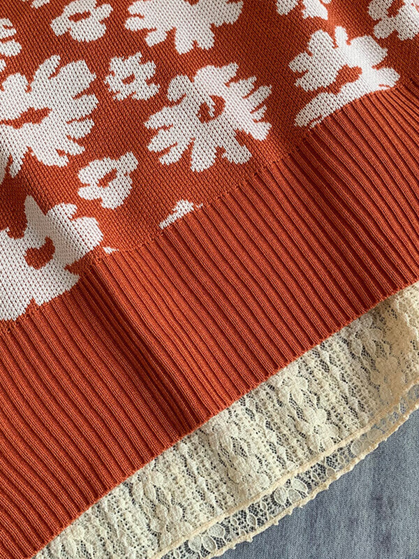 Airchics gilet fleurie v-cou femme vintage