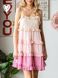 Airchics mini-robe froufrou à fines brides doux cocktail rose
