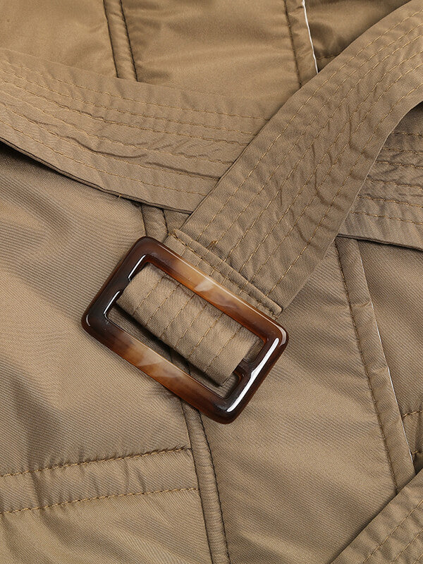 Airchics manteau avec poches ceinture à capuche femme mode hiver