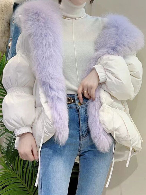 Airchics manteau doudoune fausse fourrure avec poches femme oversized