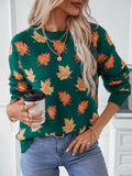 pull-motif-feuilles-erable-jacquard