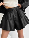 short-cuir-taille-haute-large