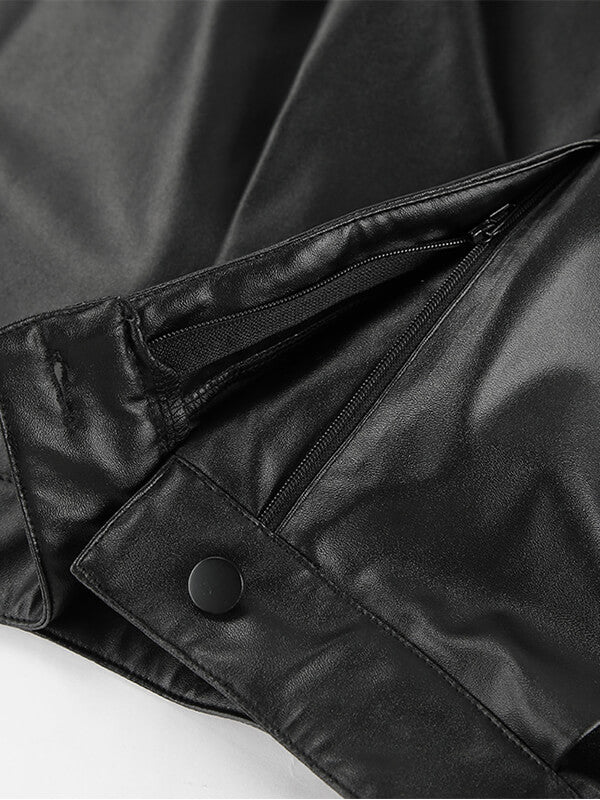 short-cuir-taille-haute-large