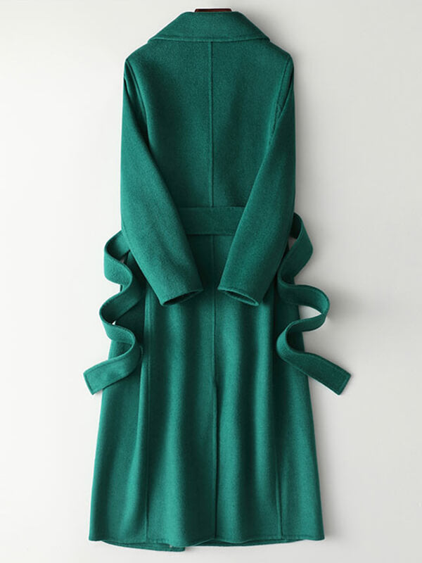 Airchics manteau en laine avec poches ceinture femme mode vert