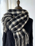 Airchics écharpe carreaux avec frange femme mode hiver