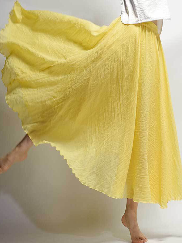 Airchics jupe longue coton unicolore fluide femme décontracté