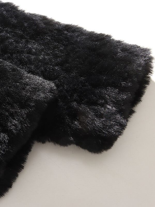 Airchics manteau teddy coat tweed doublé polaire boutonnage avec poches femme mode hiver