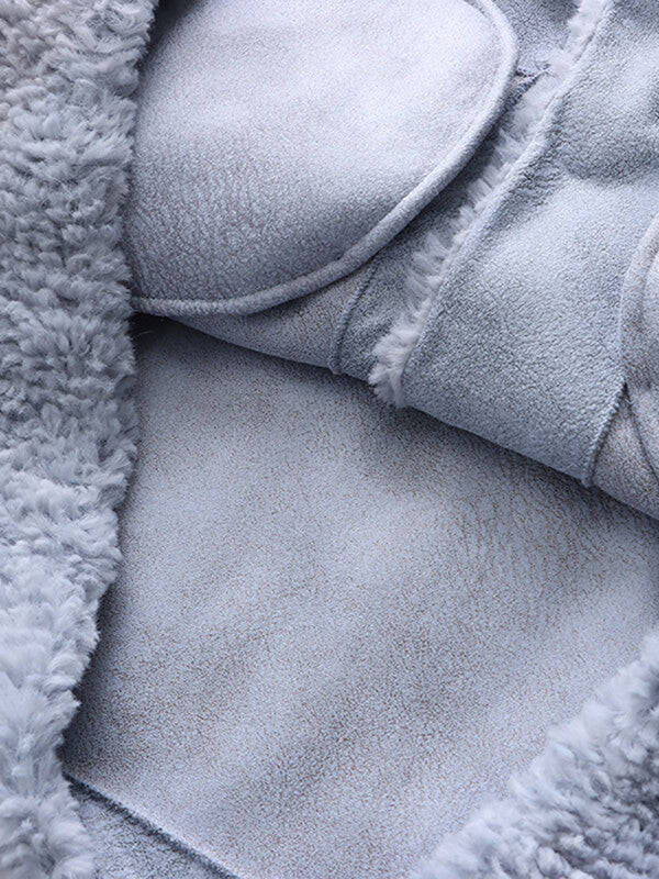 Airchics manteau imitation peau de mouton teddy boutonnage avec poches femme mode