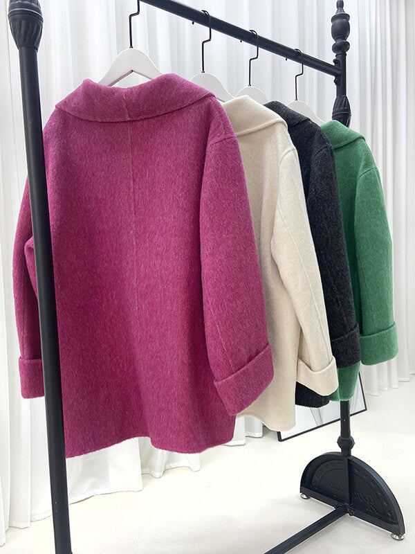 Airchics manteau en laine avec poches strass boutons femme mode