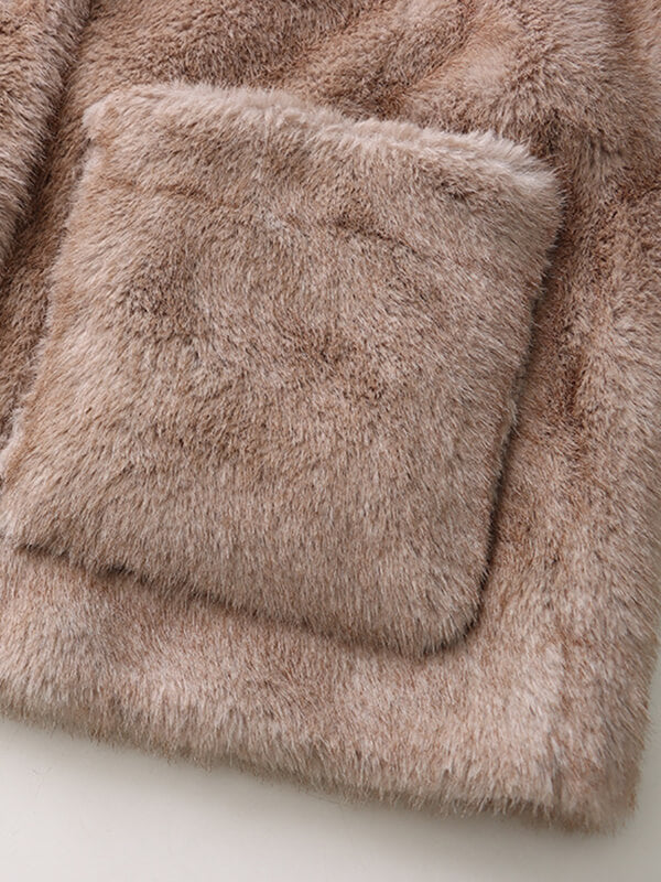 Airchics manteau en fausse fourrure boutonnage avec poches femme mode