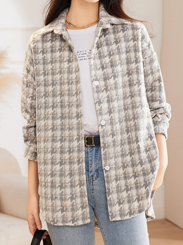 Airchics blouse pied de poule boutonnage femme mode