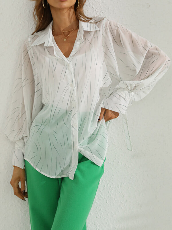 Airchics blouse géométrique boutonnage strappy femme décontracté lâche