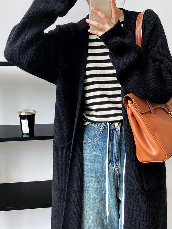 Airchics cardigans longue avec poches femme décontracté