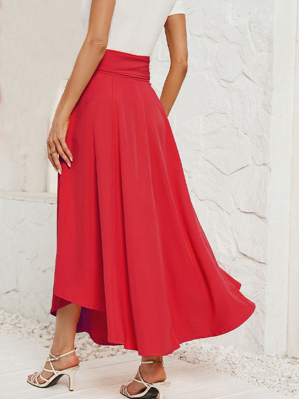 Airchics Jupe À Nouer À La Taille De Couleur Unie Pour Femmes