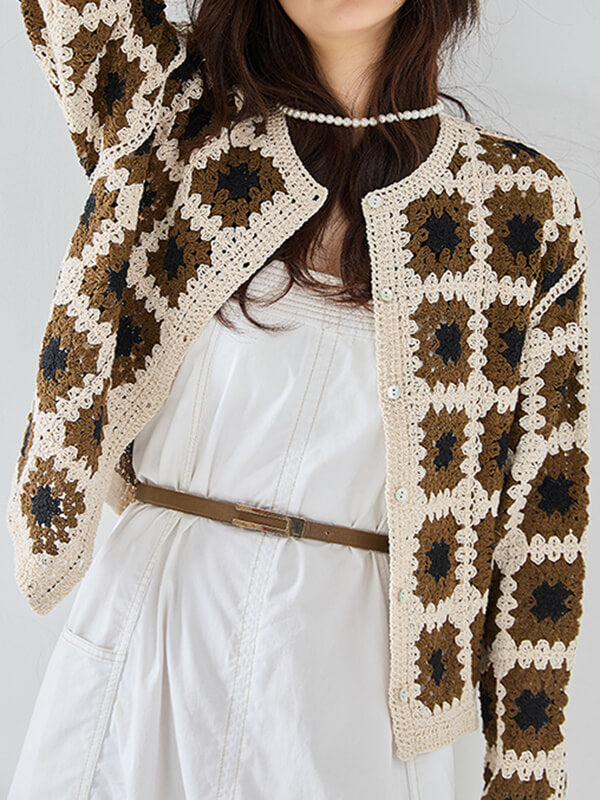 Airchics cardigans fleurie boutonnage femme mode