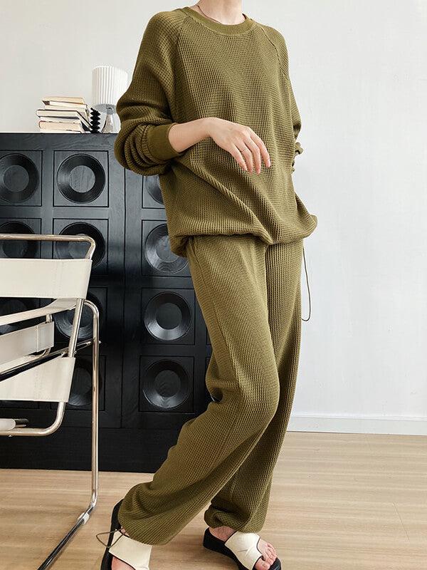 Airchics ensemble avec poches col rond femme décontracté