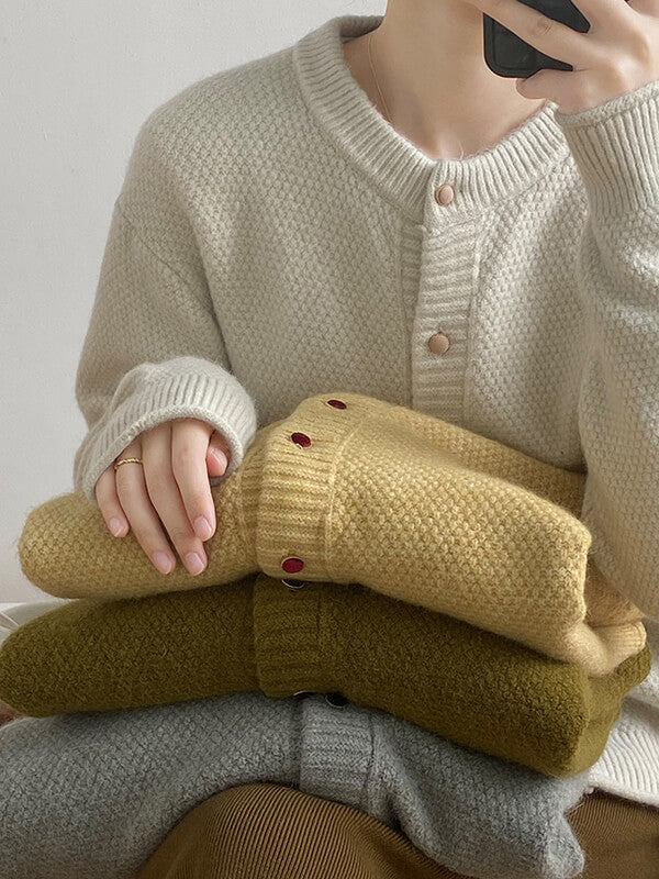 Airchics cardigans boutonnage col rond femme mode