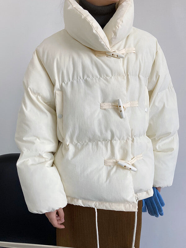 Airchics manteau en coton avec poches boutonnage col montant femme mode hiver