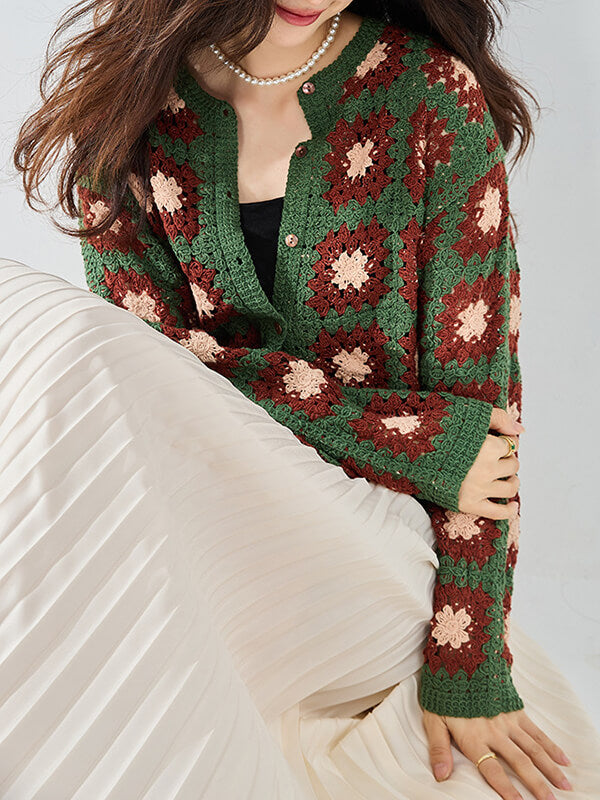 Airchics cardigans fleurie boutonnage femme mode