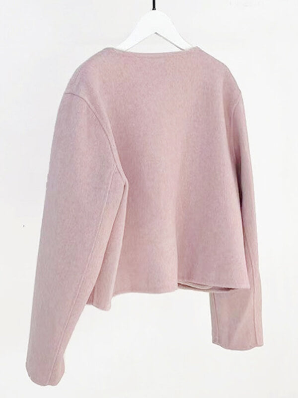 Airchics manteau en laine courte boutonnage femme mode