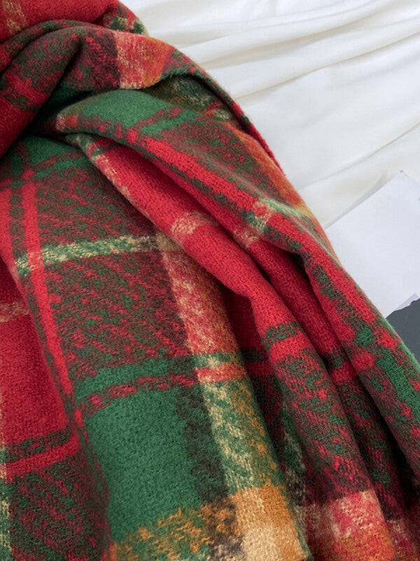 Airchics écharpe carreaux avec frange femme mode noël