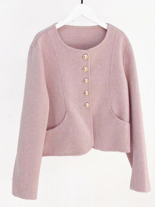 Airchics manteau en laine courte boutonnage femme mode