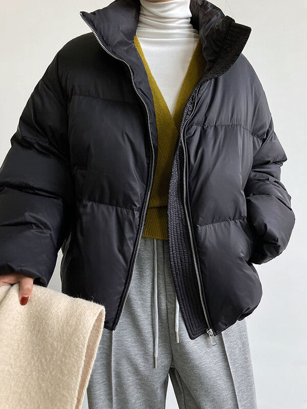 Airchics manteau doudoune courte avec poches col montant femme mode hiver