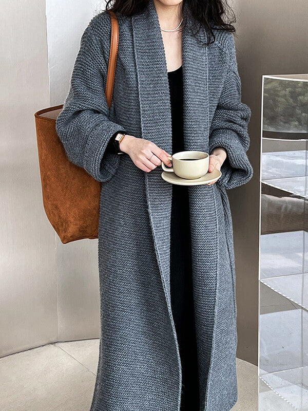 Airchics cardigans longue avec ceinture femme décontracté