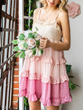 Airchics mini-robe froufrou à fines brides doux cocktail rose