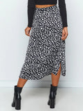 Airchics longue jupe léopard fendu le côté taille haute femme mode
