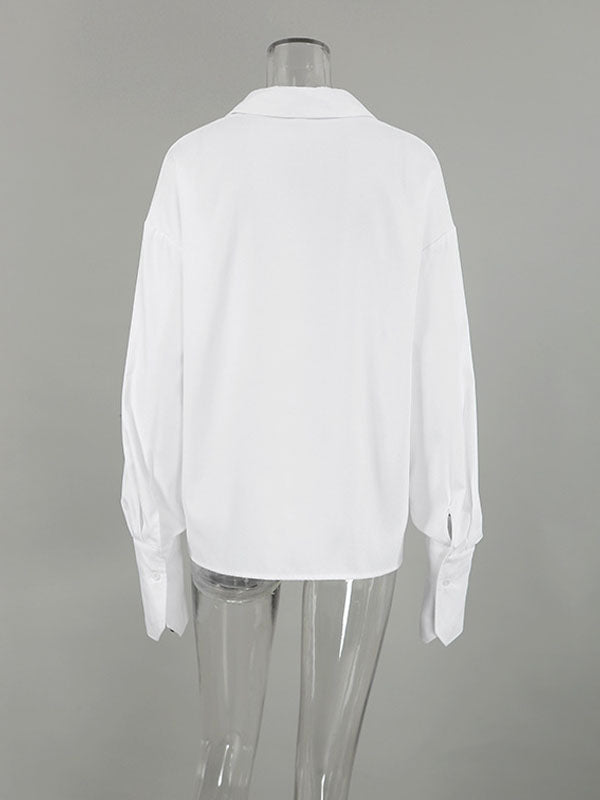 Airchics Chemise Blanche Simple Décontractée Et Polyvalente Nouveau Style 2024