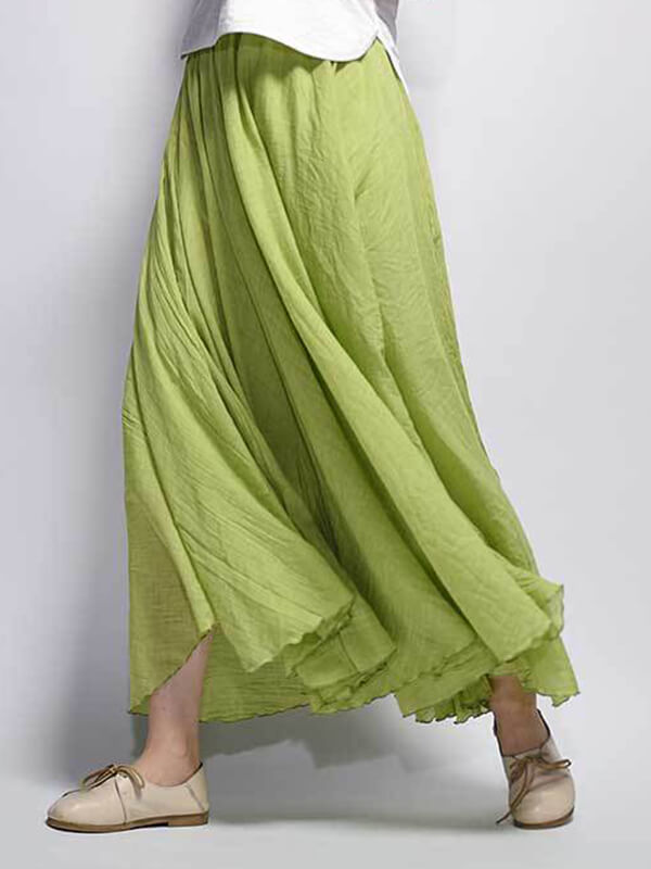 Airchics jupe longue coton unicolore fluide femme décontracté