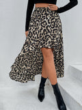 Airchics longue jupe court devant longue derriere léopard à volantée femme mode