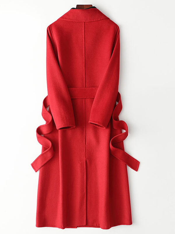 Airchics manteau en laine avec poches ceinture femme mode vert