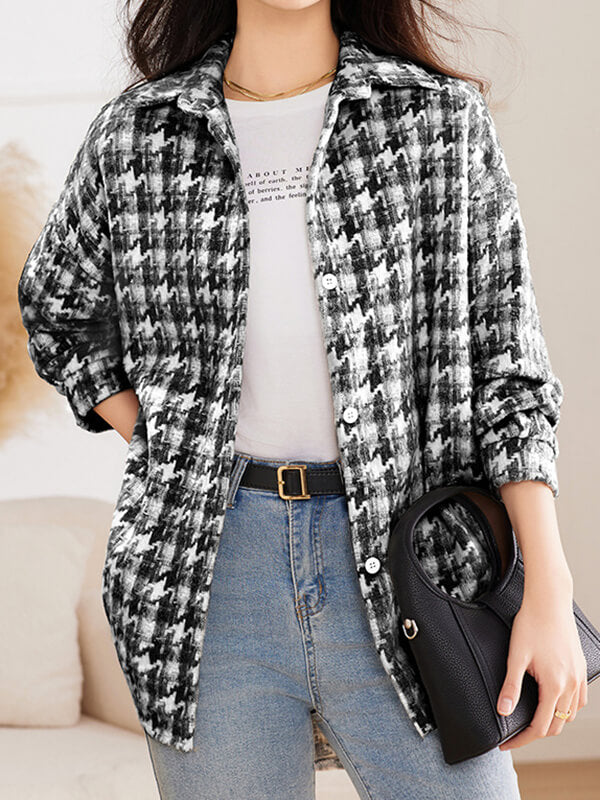 Airchics blouse pied de poule boutonnage femme mode