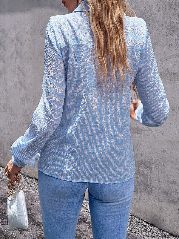 Airchics blouse dentelle boutonnage femme mode bleu