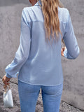 Airchics blouse dentelle boutonnage femme mode bleu