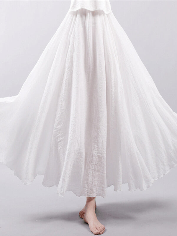 Airchics jupe longue coton unicolore fluide femme décontracté