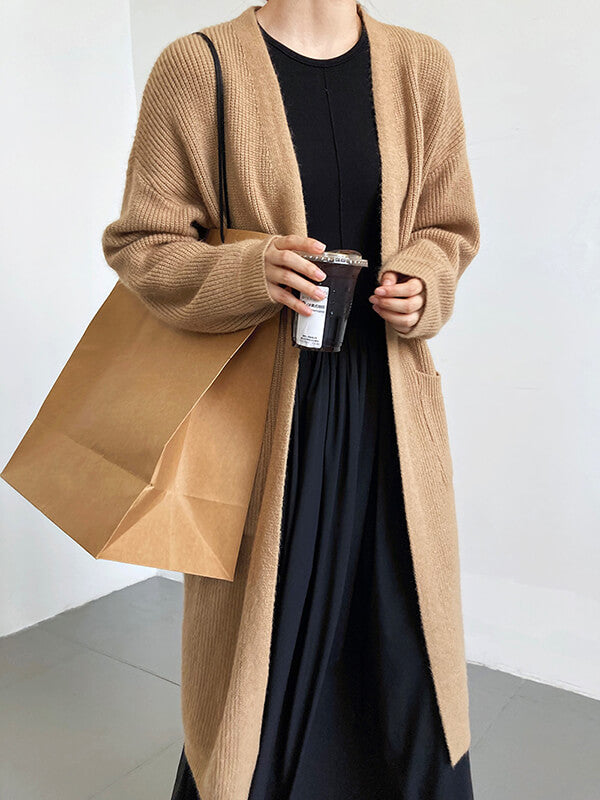 Airchics cardigans longue avec poches femme décontracté