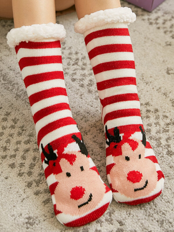 Airchics chaussettes de sol doublé polaire femme hiver noël