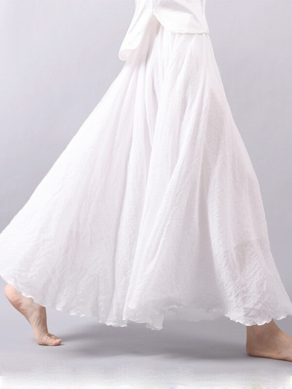 Airchics jupe longue coton unicolore fluide femme décontracté